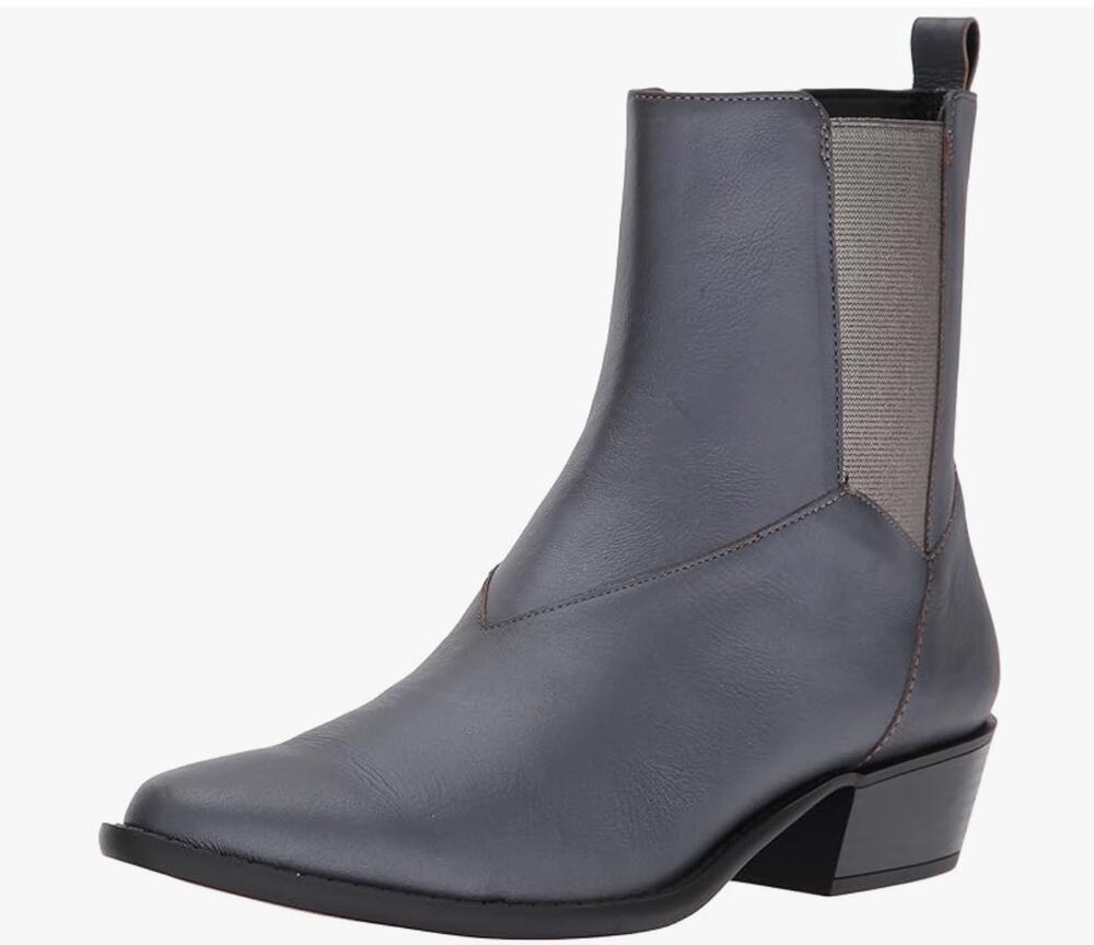 Katy Perry Ziggy Ankle Boots 7.5 NWT Gray Leather Ankle Booties Western Heel